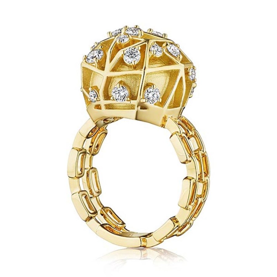 Ring Hueb | 18 Karat Estelar Yellow Gold Ring With Vs-Gh Diamonds