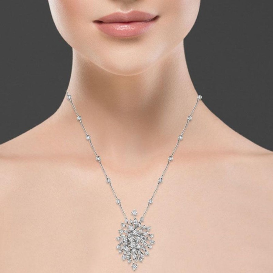 Necklace/Pendant Hueb | 18 Karat Luminus White Gold Necklace With Vs-Gh Diamonds