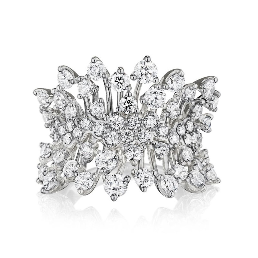 Ring Hueb | 18 Karat Luminus White Gold Ring With Vs-Gh Diamonds