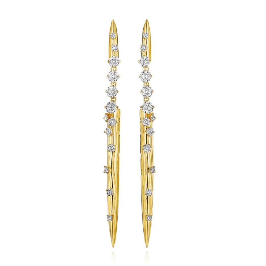 Earring Hueb | 18 Karat Bahia Yellow Gold Earring With Vs-Gh Diamonds