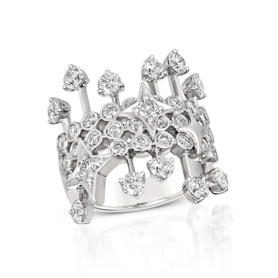 Ring Hueb | 18 Karat Luminus White Gold Ring With Vs-Gh Diamonds