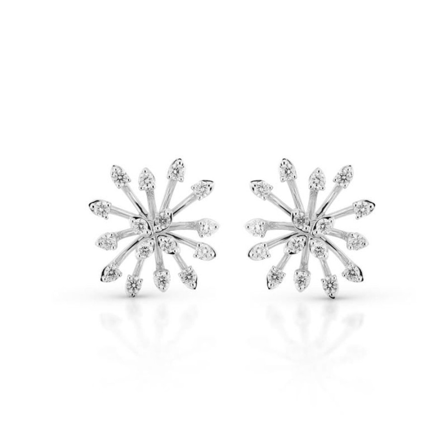 Earring Hueb | 18 Karat Luminus White Gold Earring With Vs-Gh Diamonds