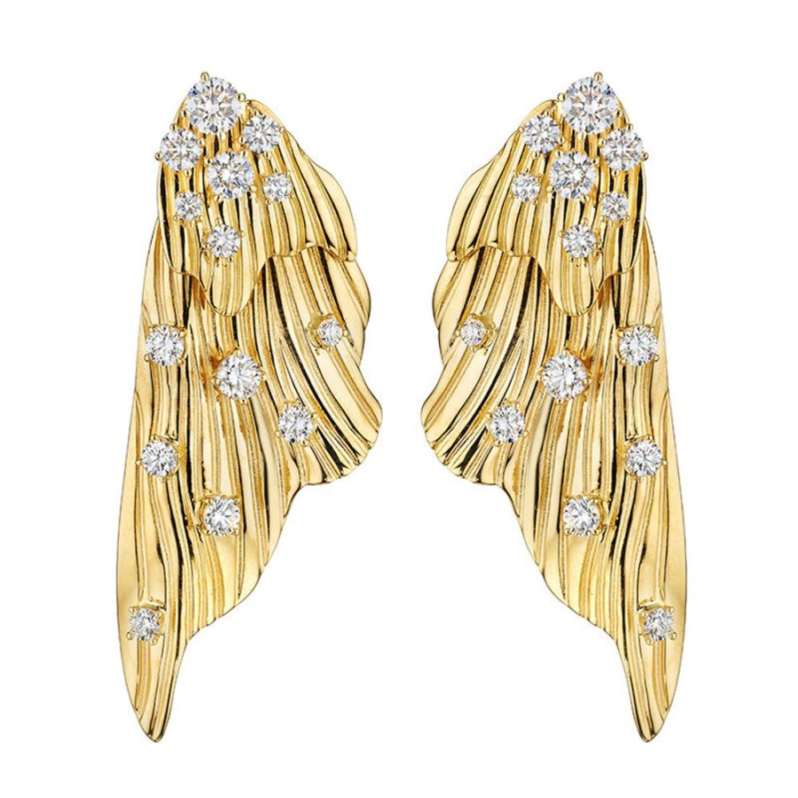 Earring Hueb | 18 Karat Bahia Yellow Gold Earring With Vs-Gh Diamonds