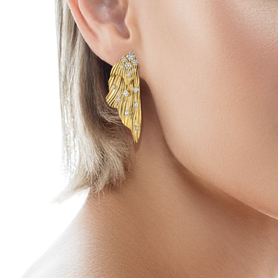 Earring Hueb | 18 Karat Bahia Yellow Gold Earring With Vs-Gh Diamonds