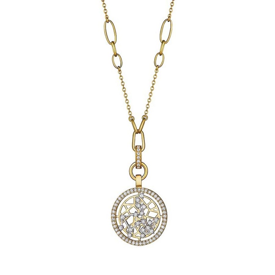 Necklace/Pendant Hueb | 18 Karat Estelar Yellow And White Gold Sagittarius Necklace With Vs-G