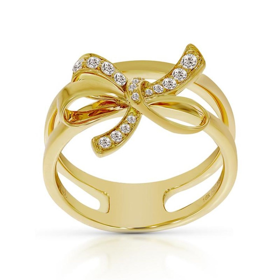 Ring Hueb | 18 Karat Romance Yellow Gold Ring With Vs-Gh Diamonds