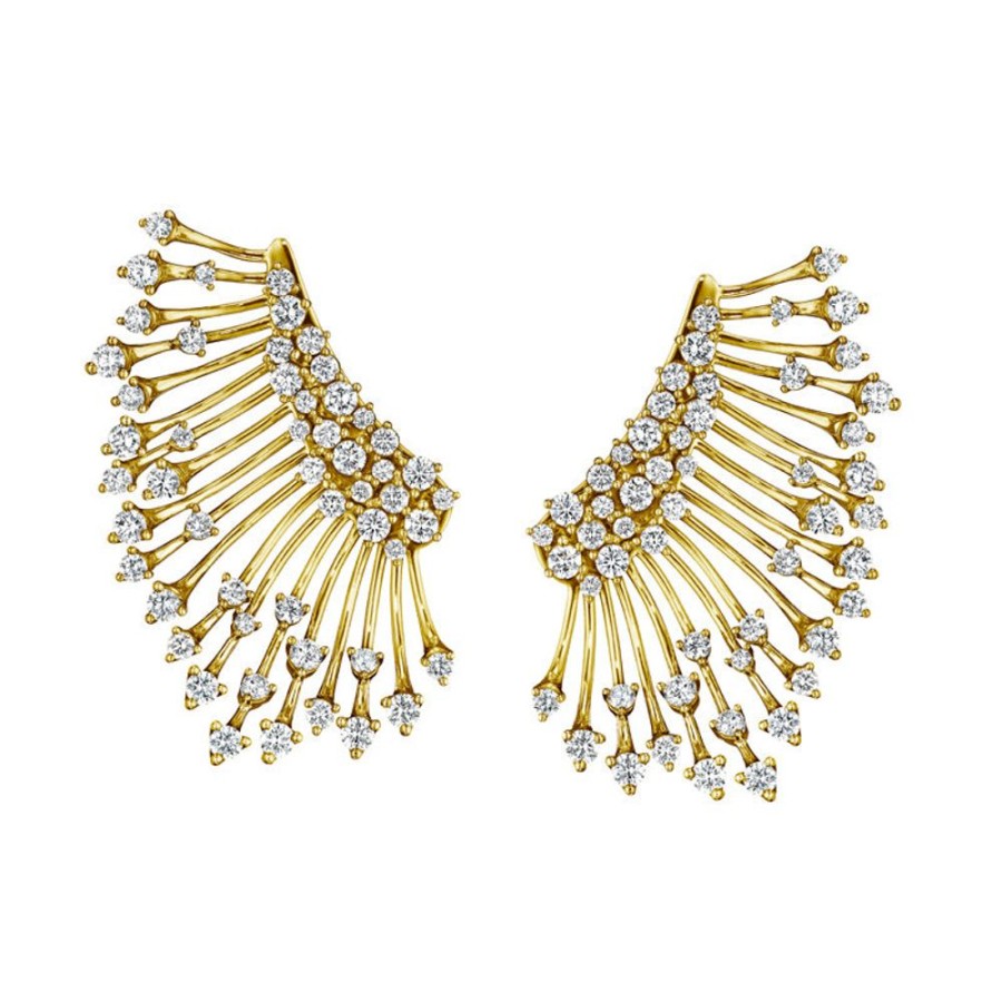 Earring Hueb | 18 Karat Luminus Yellow Gold Earring With Vs-Gh Diamonds