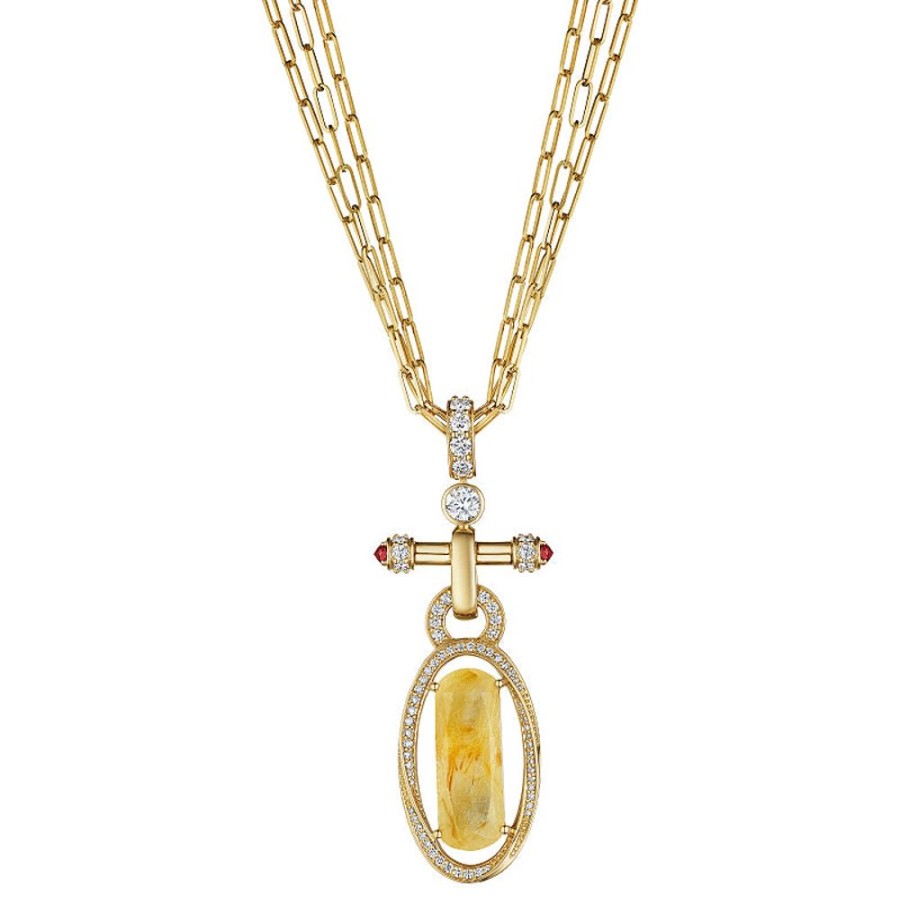 Necklace/Pendant Hueb | 18 Karat Onsa Yellow Gold Necklace With Vs-Gh Diamonds And Golden Colo