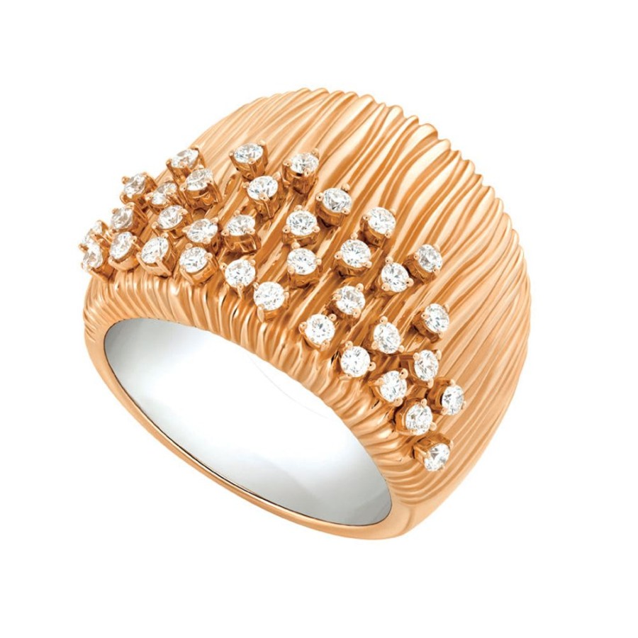 Ring Hueb | 18 Karat Bahia Pink Gold Ring With Vs-Gh Diamonds