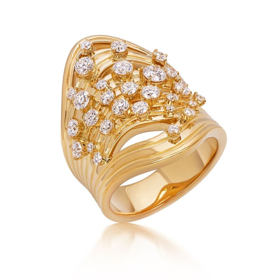 Ring Hueb | 18 Karat Bahia Yellow Gold Ring With Vs-Gh Diamonds