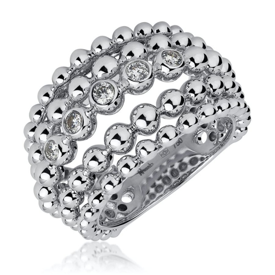 Ring Hueb | 18 Karat Bubbles White Gold Ring With Vs-Gh Diamonds