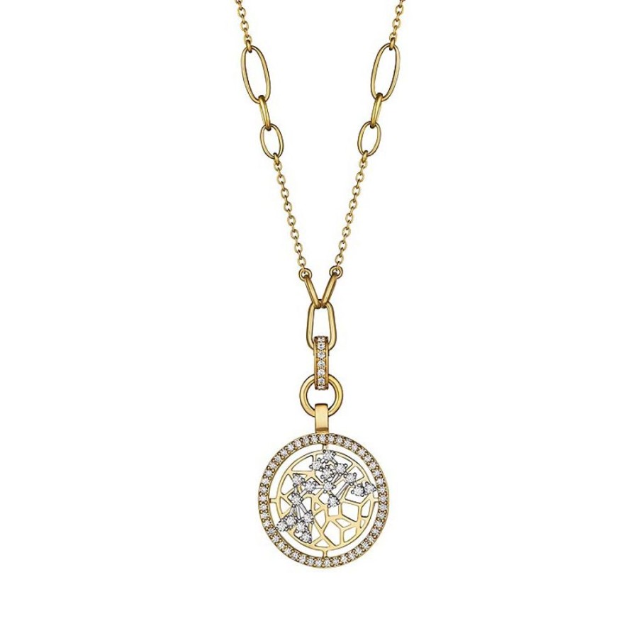 Necklace/Pendant Hueb | 18 Karat Estelar Yellow And White Gold Aquarius Necklace With Vs-Gh D