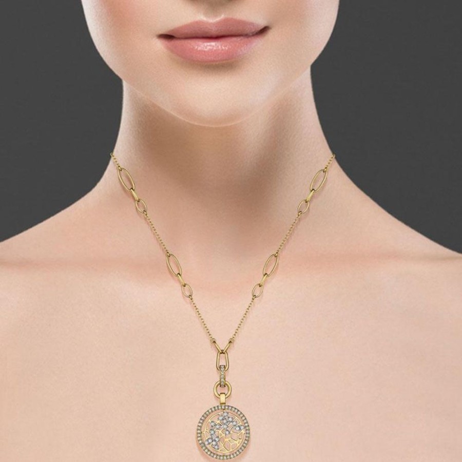 Necklace/Pendant Hueb | 18 Karat Estelar Yellow And White Gold Aquarius Necklace With Vs-Gh D