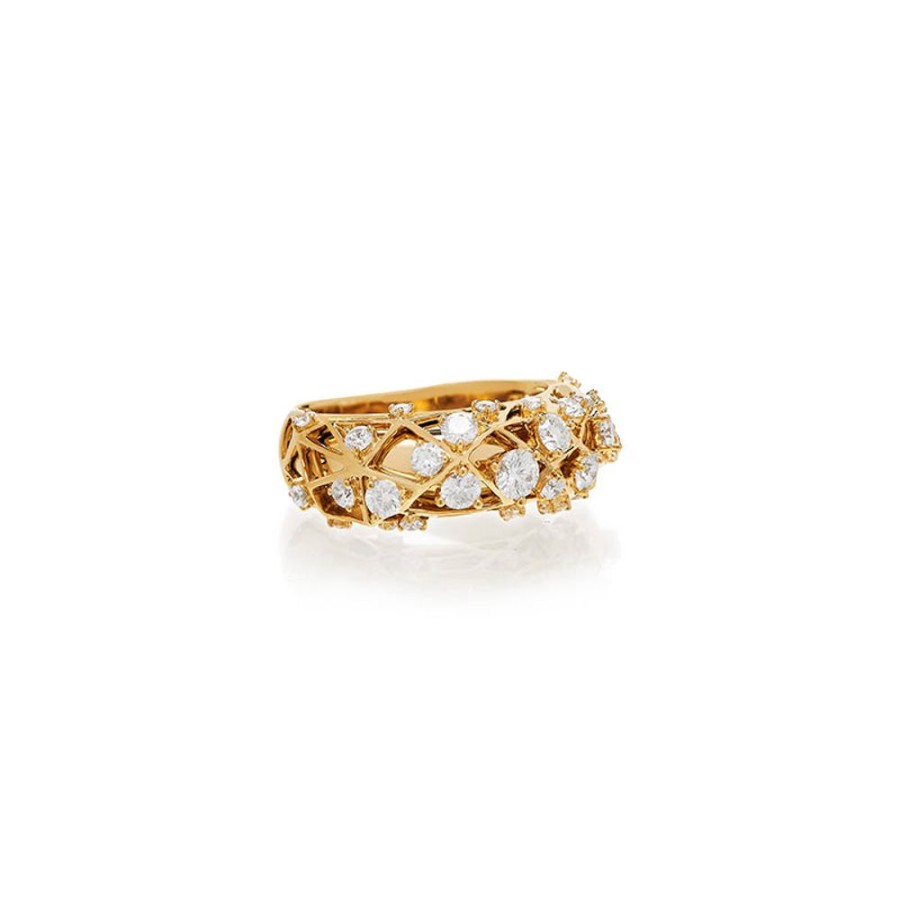 Ring Hueb | 18 Karat Estelar Yellow Gold Ring With Vs-Gh Diamonds