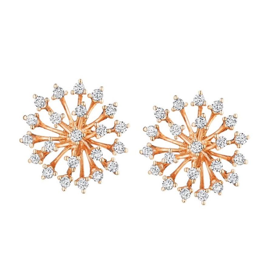 Earring Hueb | 18 Karat Luminus Pink Gold Earring With Vs-Gh Diamonds