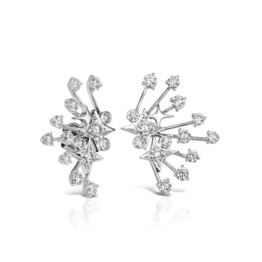 Earring Hueb | 18 Karat Luminus White Gold Earring With Vs-Gh Diamonds