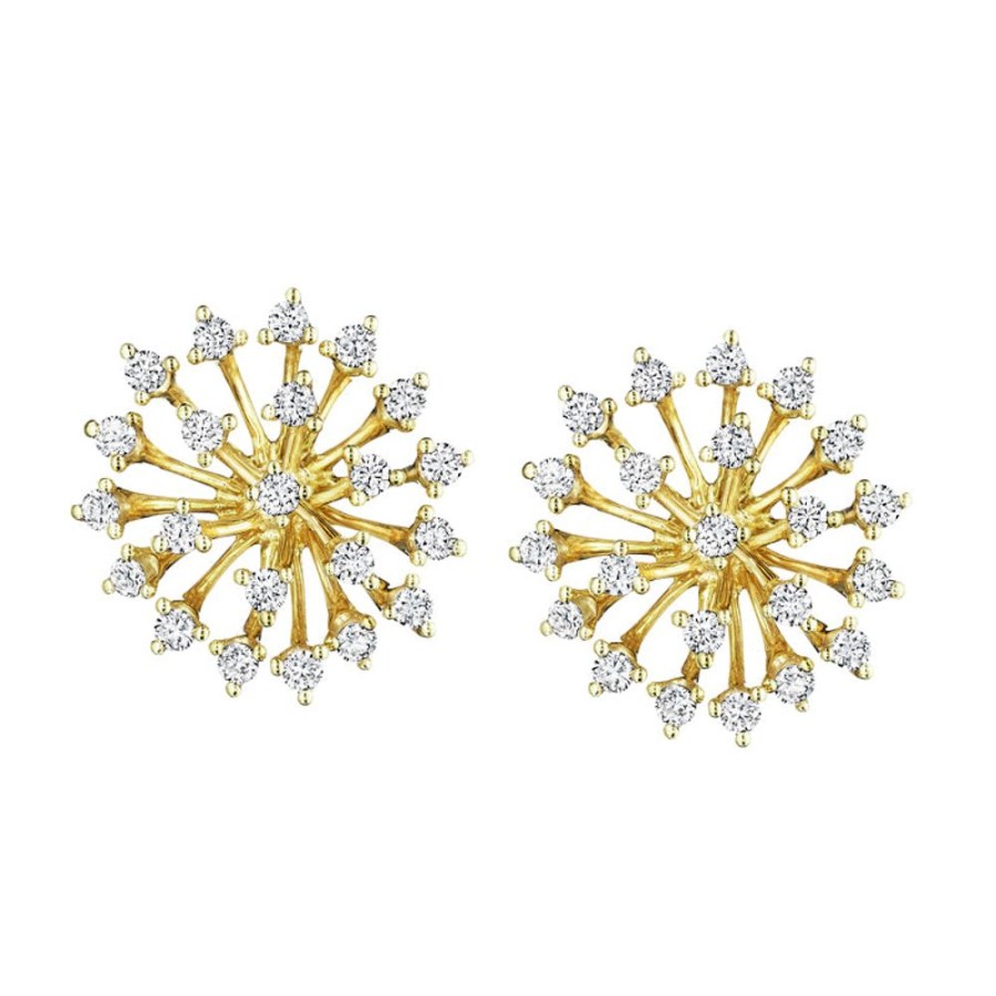 Earring Hueb | 18 Karat Luminus Yellow Gold Earring With Vs-Gh Diamonds