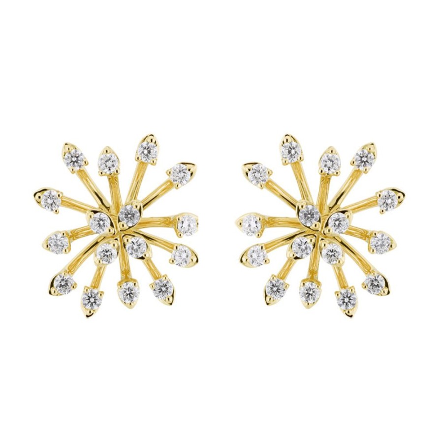 Earring Hueb | 18 Karat Luminus Yellow Gold Earring With Vs-Gh Diamonds