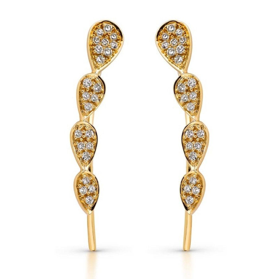 Earring Hueb | 18 Karat Bestow Yellow Gold Earring With Vs-Gh Diamonds