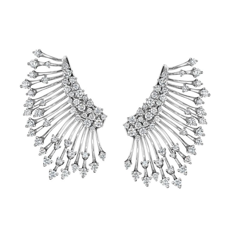 Earring Hueb | 18 Karat Luminus White Gold Earring With Vs-Gh Diamonds