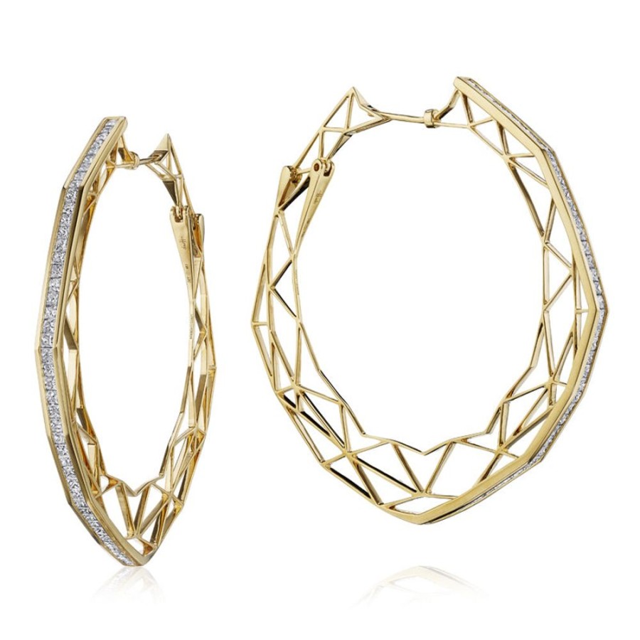 Earring Hueb | 18 Karat Estelar Yellow Gold Earring With Vs-Gh Diamonds