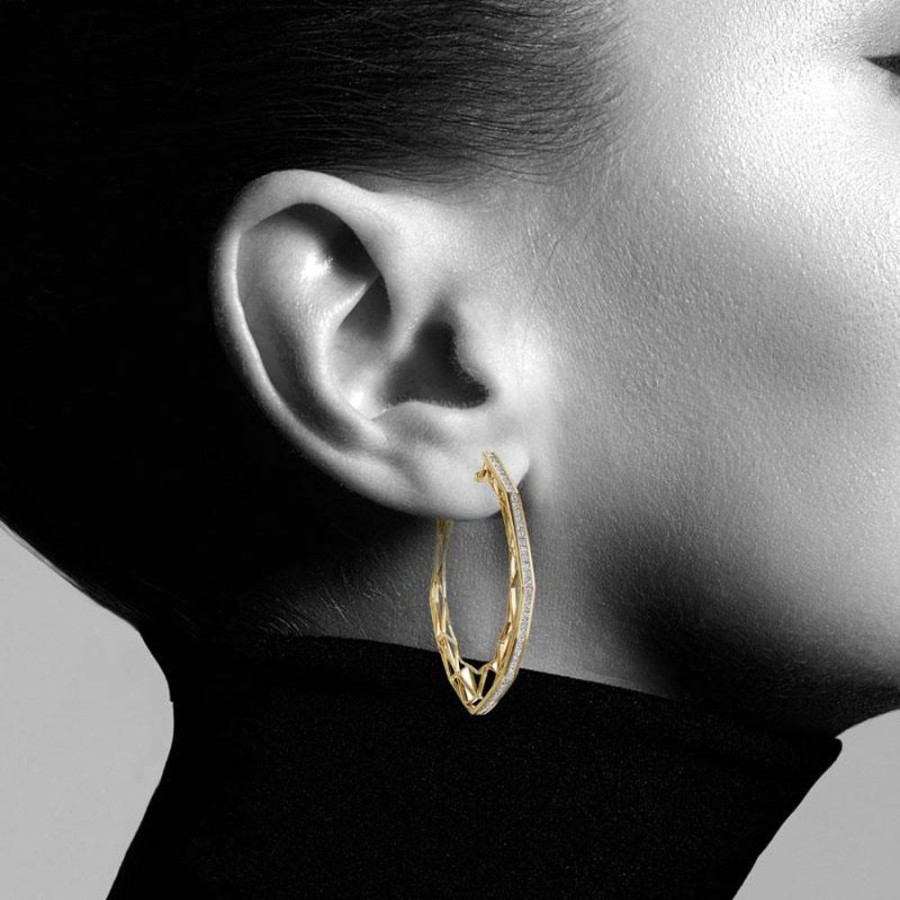 Earring Hueb | 18 Karat Estelar Yellow Gold Earring With Vs-Gh Diamonds