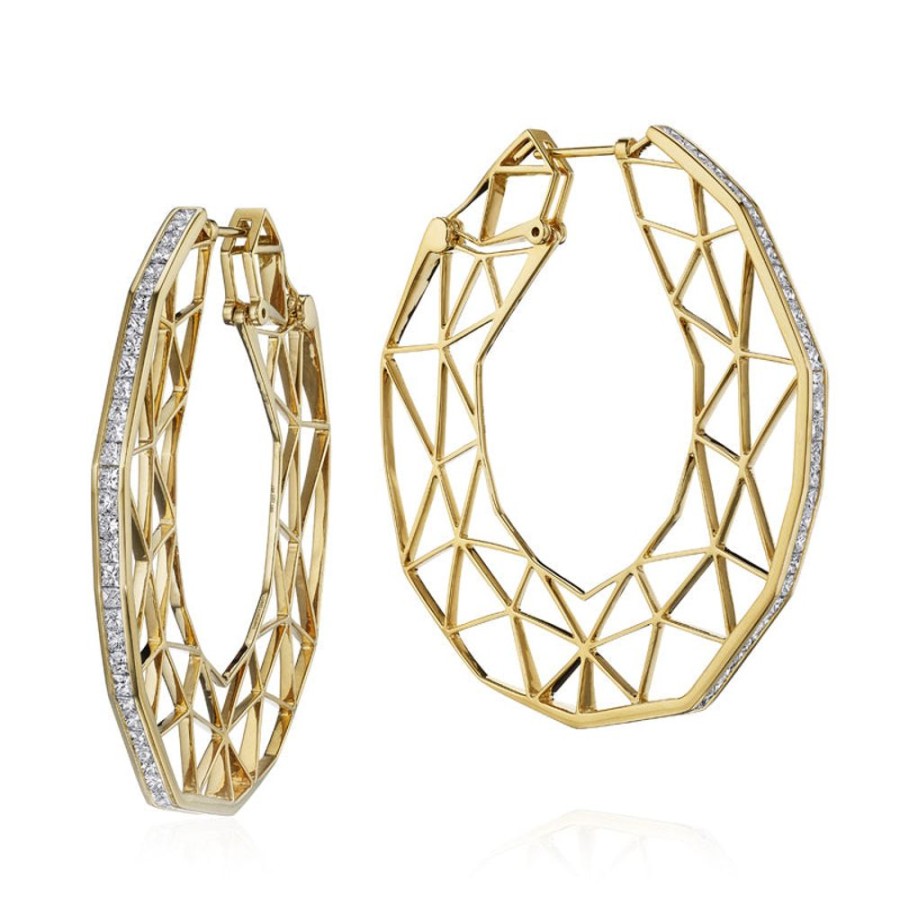 Earring Hueb | 18 Karat Estelar Yellow Gold Earring With Vs-Gh Diamonds