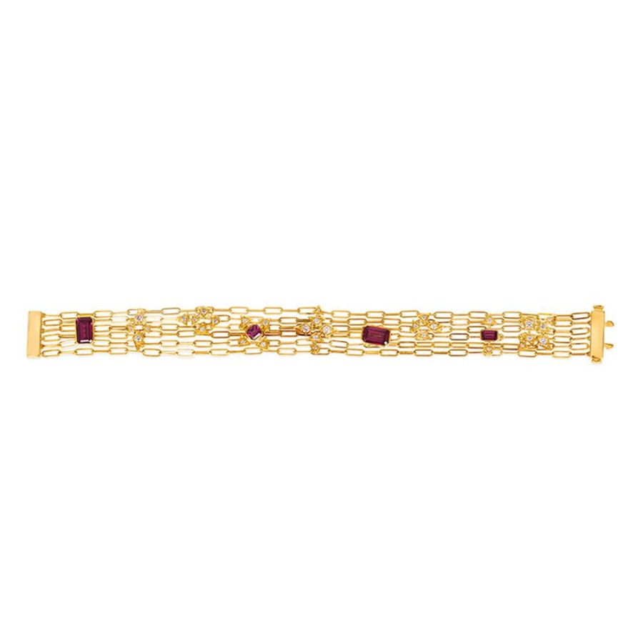 Bracelet/Bangle Hueb | 18 Karat Onsa Yellow Gold Bracelet/Bangle With Vs-Gh Diamonds And Rasp