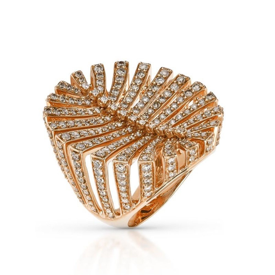 Ring Hueb | 18 Karat Apus Pink Gold Ring With Vs-Gh Diamonds