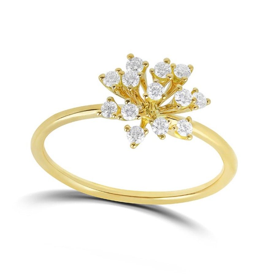 Ring Hueb | 18 Karat Luminus Yellow Gold Ring With Vs-Gh Diamonds