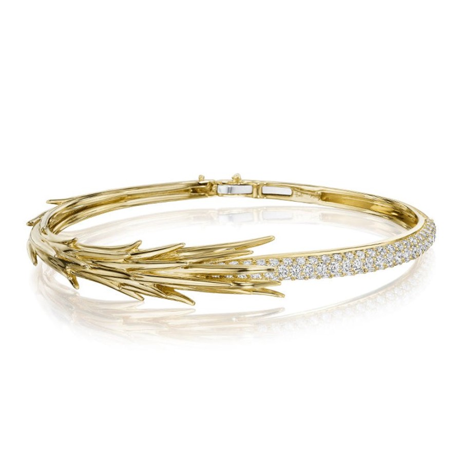 Bracelet/Bangle Hueb | 18 Karat Tribal Yellow Gold Bracelet/Bangle With Vs-Gh Diamonds