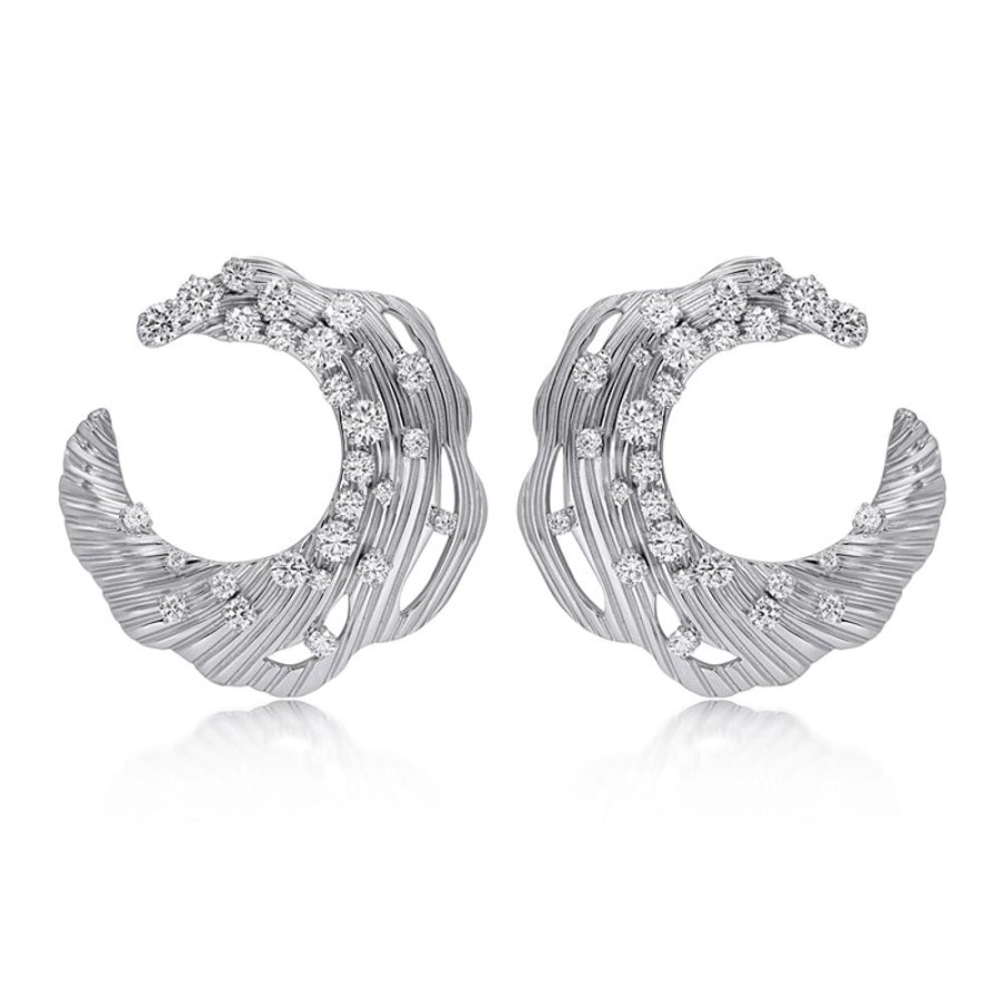 Earring Hueb | 18 Karat Bahia White Gold Earring With Vs-Gh Diamonds