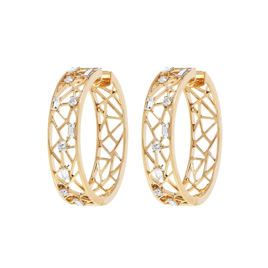 Earring Hueb | 18 Karat Estelar Yellow Gold Earring With Vs-Gh Diamonds