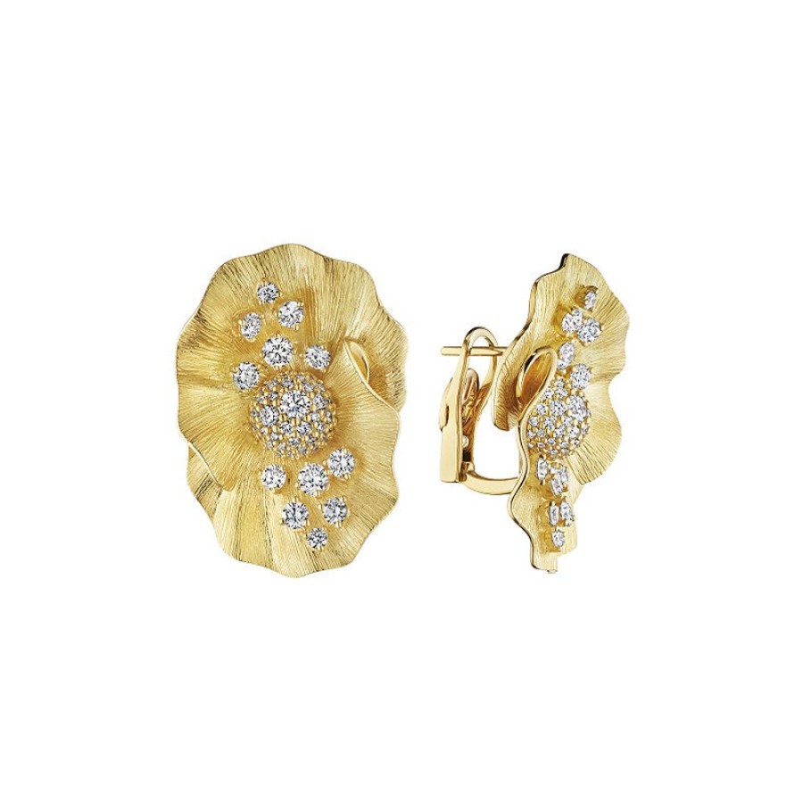 Earring Hueb | 18 Karat Bahia Yellow Gold Earring With Vs-Gh Diamonds