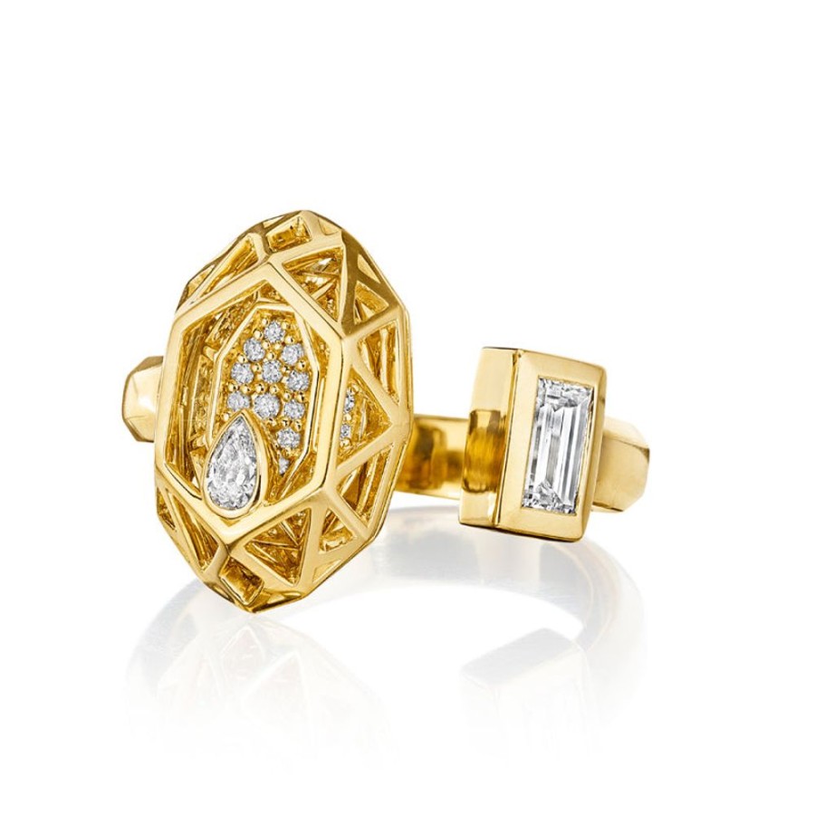 Ring Hueb | 18 Karat Estelar Yellow Gold Ring With Vs-Gh Diamonds