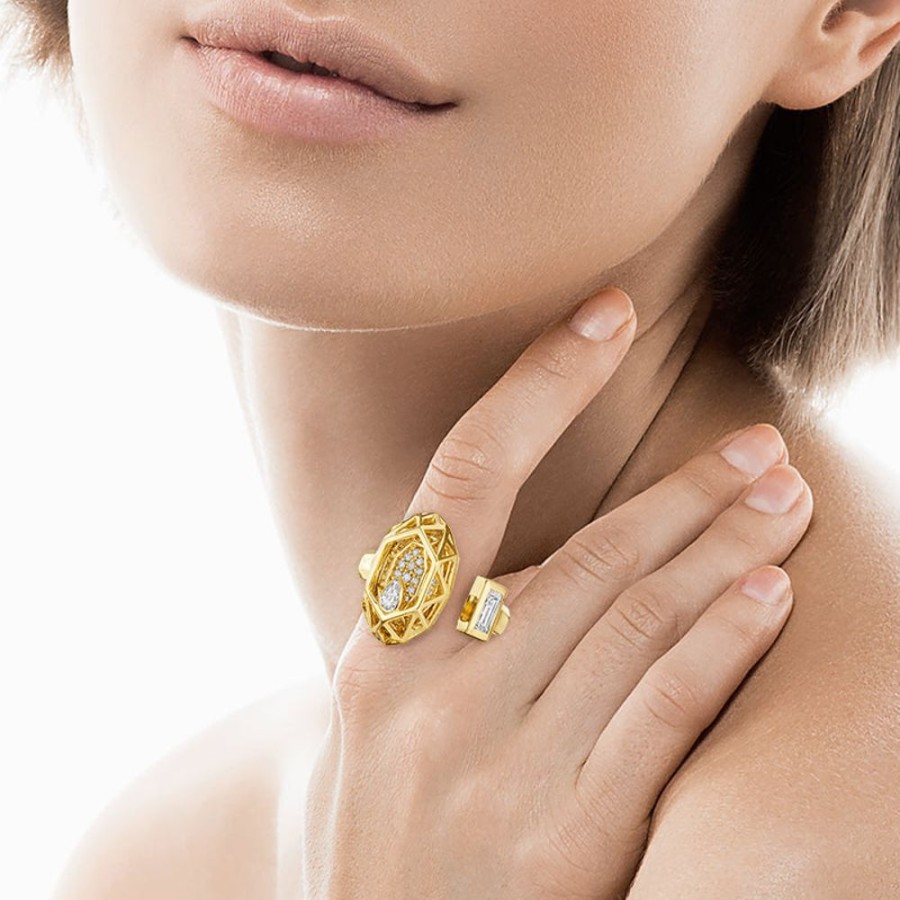 Ring Hueb | 18 Karat Estelar Yellow Gold Ring With Vs-Gh Diamonds