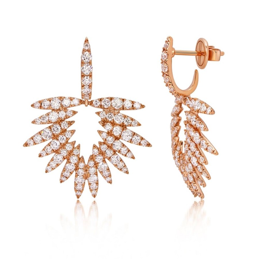 Earring Hueb | 18 Karat Tribal Pink Gold Earring With Vs-Gh Diamonds