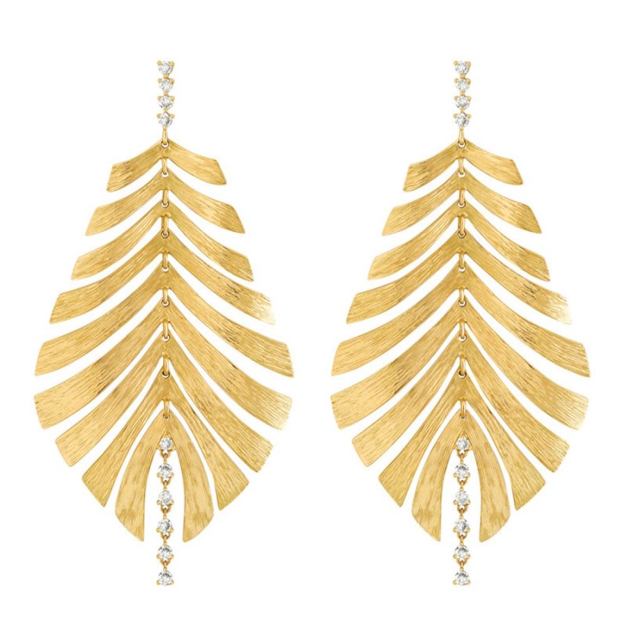 Earring Hueb | 18 Karat Bahia Yellow Gold Earring With Vs-Gh Diamonds