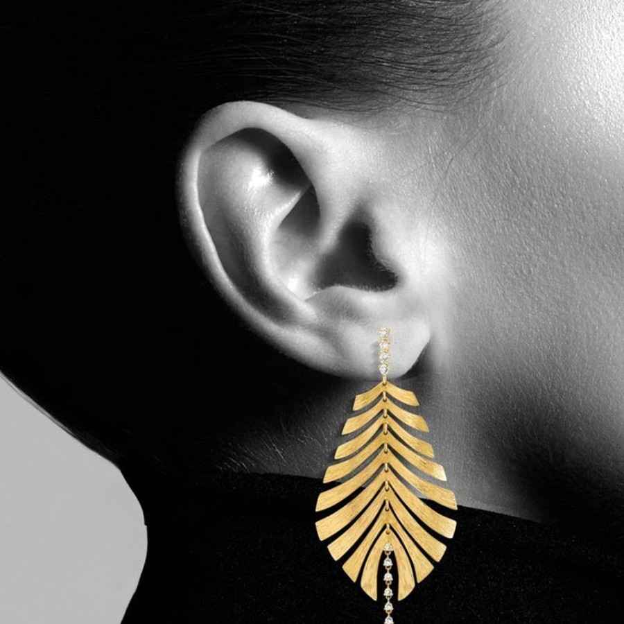 Earring Hueb | 18 Karat Bahia Yellow Gold Earring With Vs-Gh Diamonds