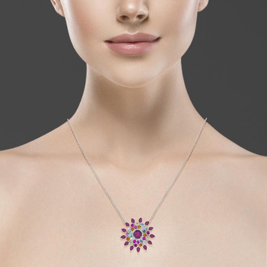 Necklace/Pendant Hueb | 18 Karat Amazonia (Cocar) White Gold Necklace With Vs-Gh Diamonds And