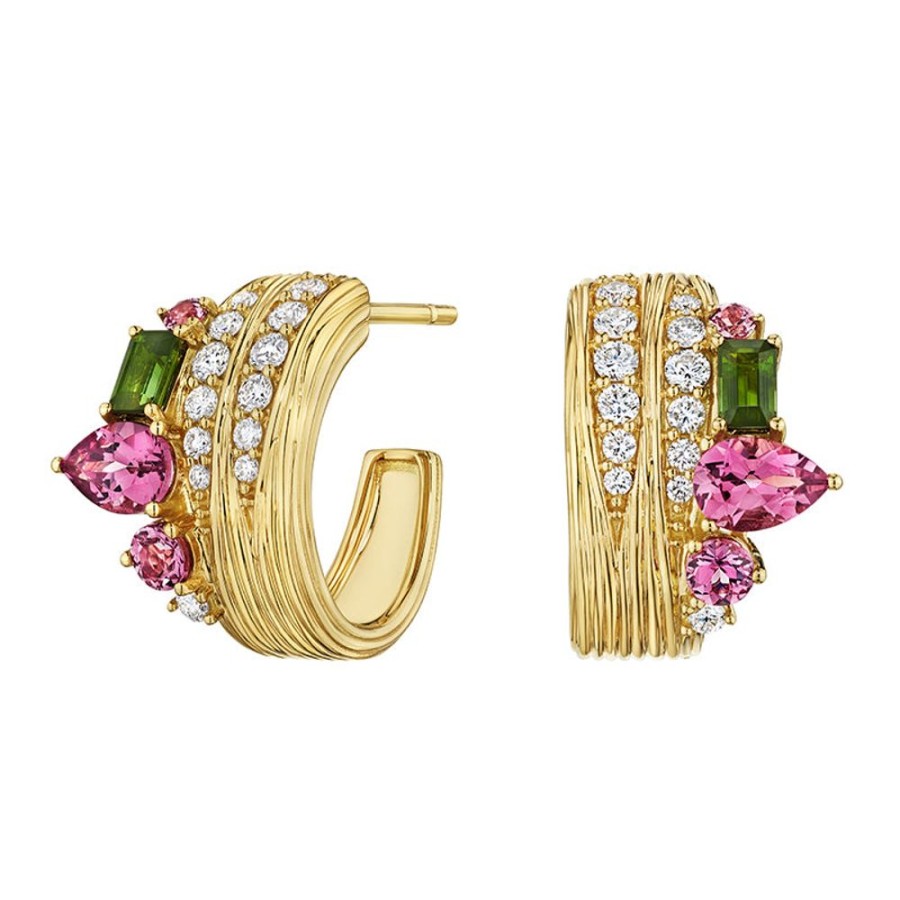 Earring Hueb | 18 Karat Amazonia (Buriti) Yellow Gold Earring With Vs-Gh Diamonds And