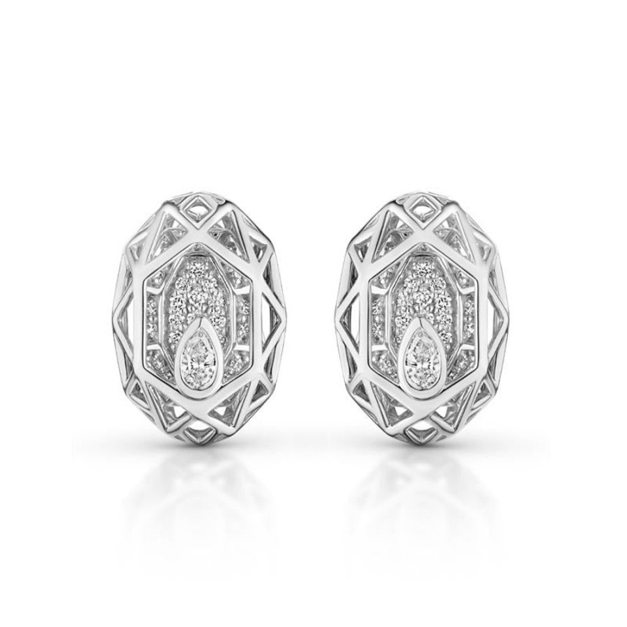 Earring Hueb | 18 Karat Estelar White Gold Earring With Vs-Gh Diamonds