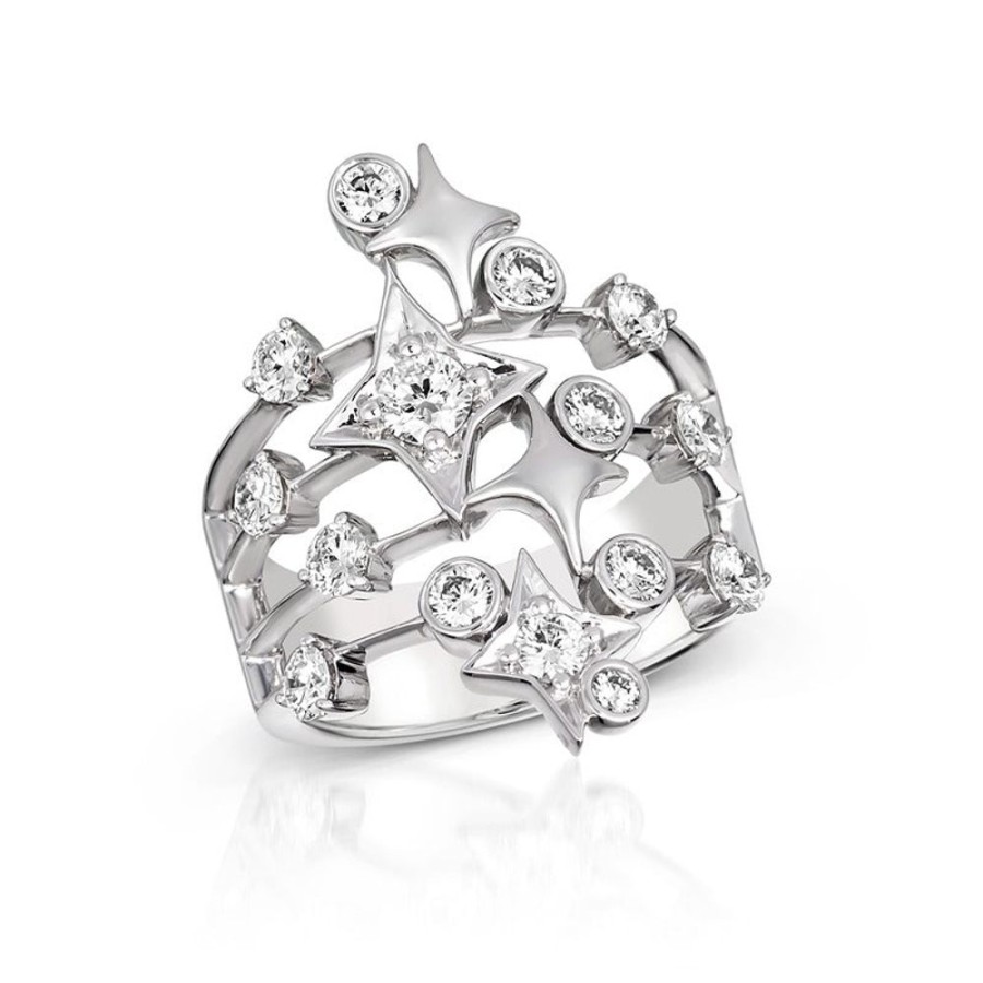 Ring Hueb | 18 Karat Luminus White Gold Ring With Vs-Gh Diamonds