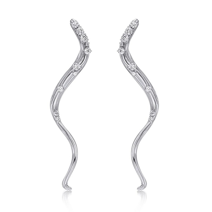 Earring Hueb | 18 Karat Bahia White Gold Earring With Vs-Gh Diamonds