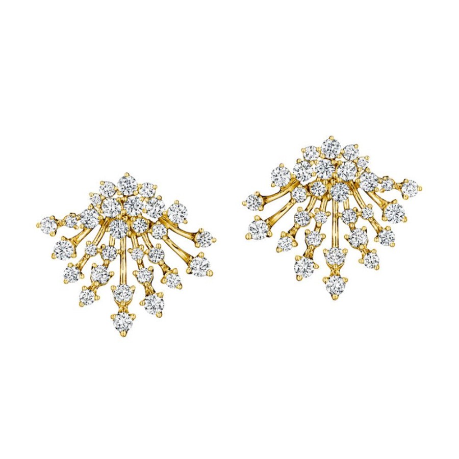 Earring Hueb | 18 Karat Luminus Yellow Gold Earring With Vs-Gh Diamonds