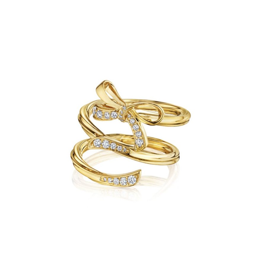 Ring Hueb | 18 Karat Romance Yellow Gold Ring With Vs-Gh Diamonds