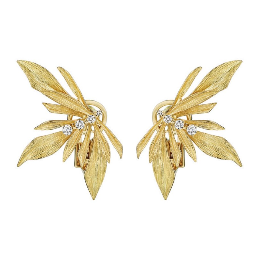 Earring Hueb | 18 Karat Bahia Yellow Gold Earring With Vs-Gh Diamonds