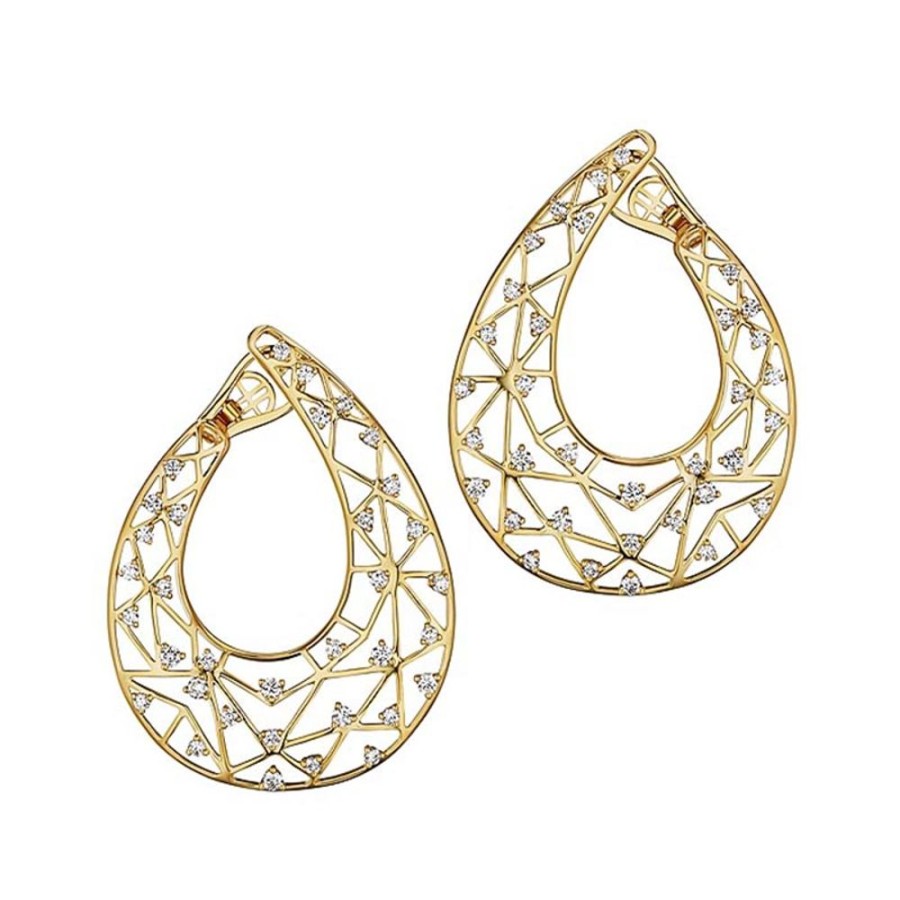 Earring Hueb | 18 Karat Estelar Yellow Gold Earring With Vs-Gh Diamonds