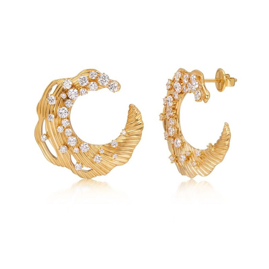 Earring Hueb | 18 Karat Bahia Yellow Gold Earring With Vs-Gh Diamonds