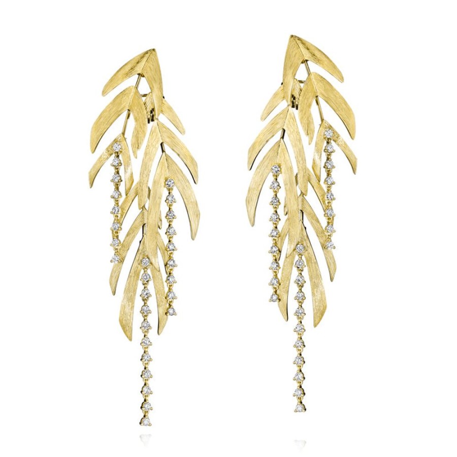 Earring Hueb | 18 Karat Bahia Yellow Gold Earring With Vs-Gh Diamonds